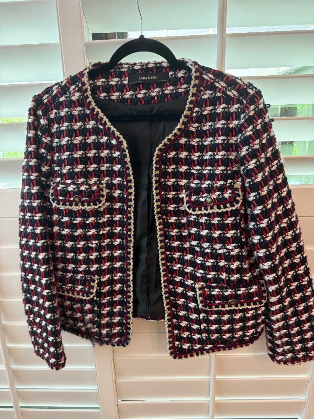 Tweed Jacket w/Gold Buttons and Gold Accents XL